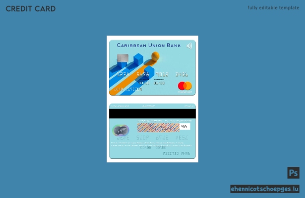 Antigua und Barbuda Caribbean Union Bank Mastercard – Beispielvorschau